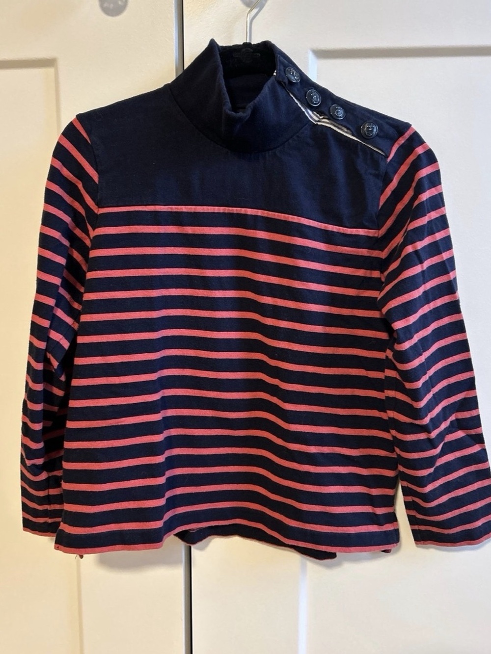 J.Crew Striped Long Sleeve Button Collar Knit